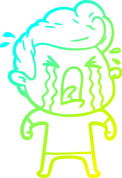 Bir insan tarafından çizilmiş ağlayan bir karikatür çizimi.