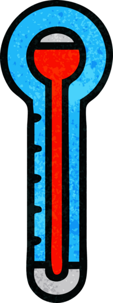 Bir insan tarafından çizilmiş cam termometrenin retro grunge desen karikatürü