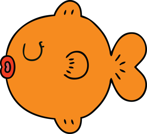 Bir insan tarafından çizilmiş garip bir karikatür balığı.