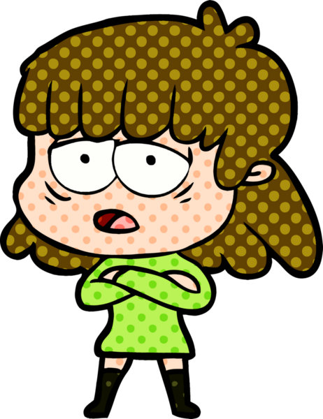 Bir insan tarafından çizilmiş yorgun bir kadın.