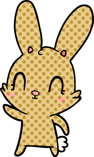 Bir insan tarafından çizilmiş şirin çizgi film tavşanı.