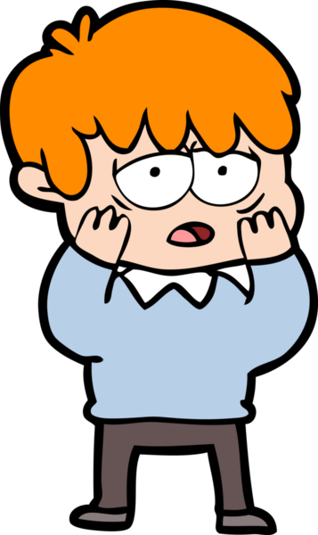 Bir insan tarafından çizilmiş bitkin çocuk çizgi filmi.