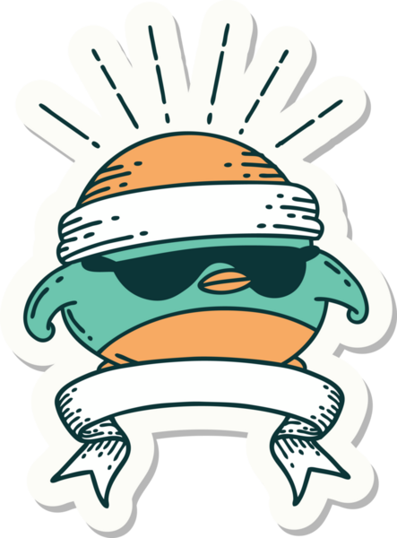 Bir dövme stili çıkartması. Bir insan tarafından çizilmiş havalı robin.