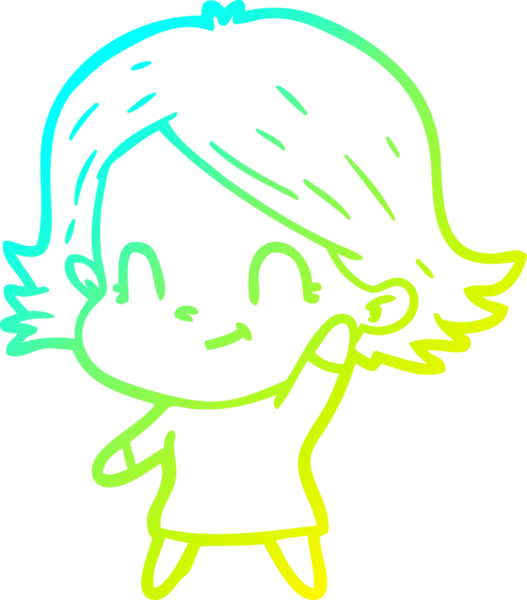 Bir insan tarafından çizilmiş soğuk gradyan çizgi çizimi.