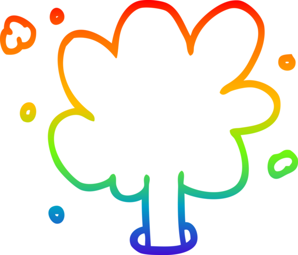 gökkuşağı gradyan çizgi çizimi bir insan tarafından çizilmiş su püskürten bir çizgi film