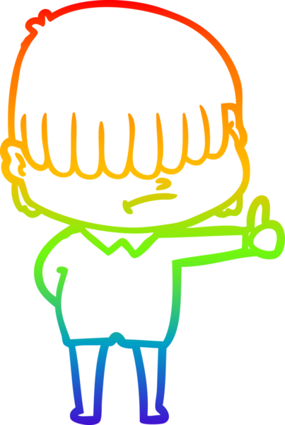 Bir insan tarafından çizilmiş dağınık saçlı bir çizgi film çocuğunun çizimi.