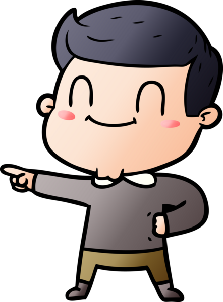 Bir insan tarafından çizilmiş çizgi film dostu bir adam.