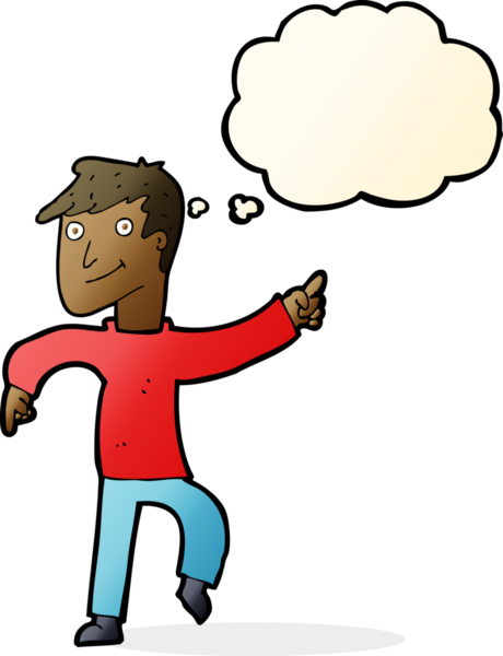 çizgi film mutlu adam bir insan tarafından çizilen düşünce baloncuğu ile işaret