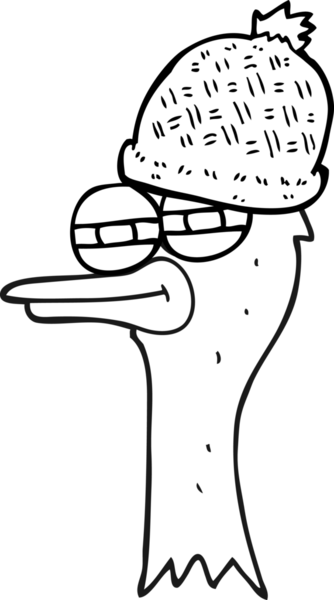 Bir insan tarafından çizilmiş siyah beyaz çizgi film kuşları.