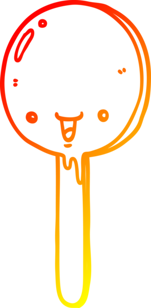 Bir insan tarafından çizilmiş bir şeker lolipopunun sıcak çizgi çizimi