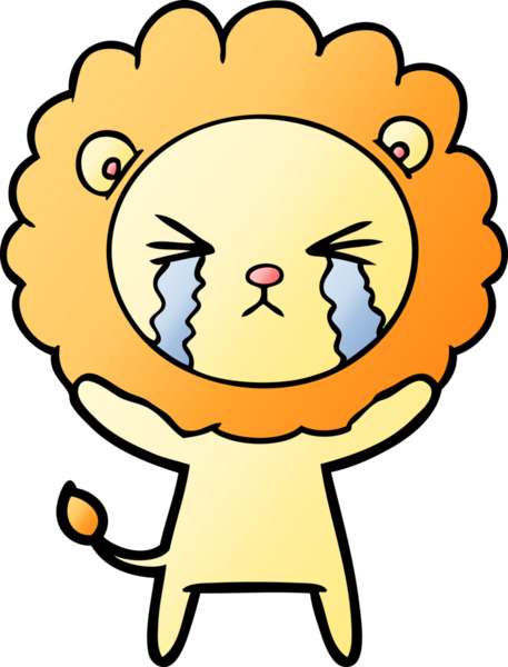 Bir insan tarafından çizilmiş ağlayan bir aslan.