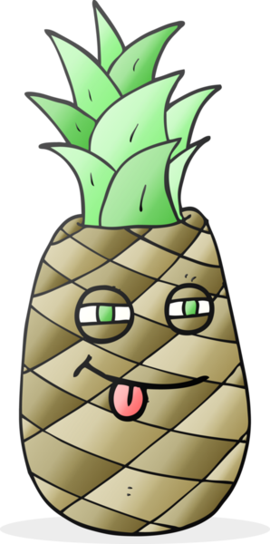 Bir insan tarafından çizilmiş serbest çizim ananas.