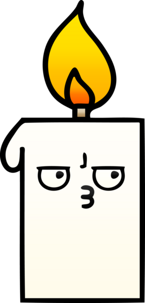 Bir insan tarafından çizilmiş yanan bir mumun gölgeli karikatürü.