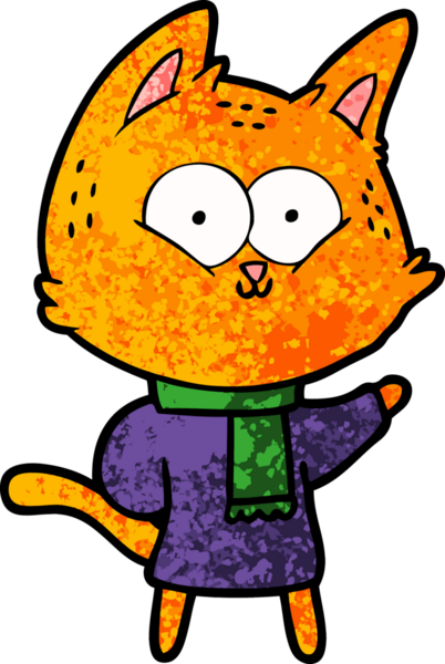 Bir insan tarafından çizilmiş çizgi film kedisi.