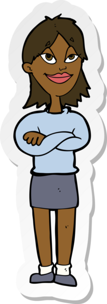 Bir insan tarafından çizilmiş gururlu bir kadının çıkartması.