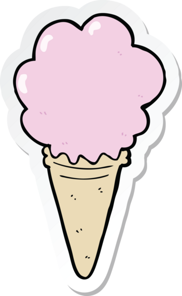 Bir insan tarafından çizilmiş karikatür dondurma etiketi.