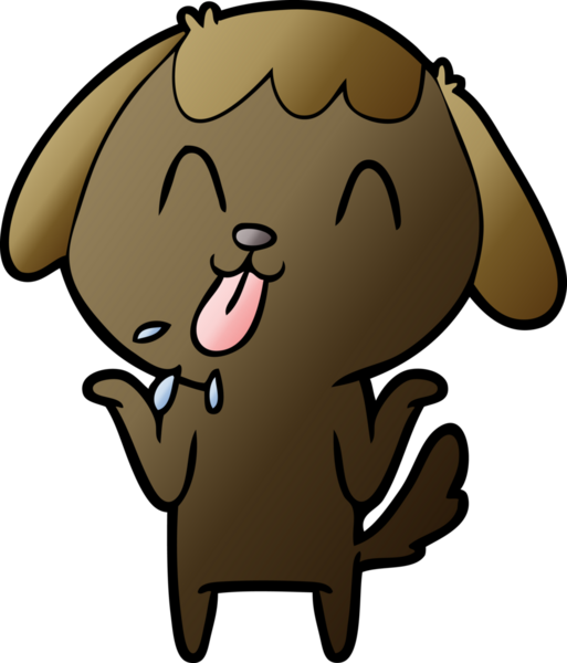 Bir insan tarafından çizilmiş şirin bir çizgi film köpeği.