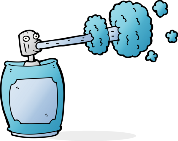 Bir insan tarafından çizilmiş çizgi film spreyi.