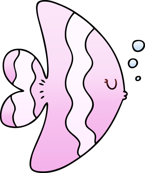 bir insan tarafından çizilmiş gölgelenmiş garip karikatür balığı.