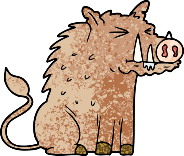 bir insan tarafından çizilmiş bir yaban domuzu