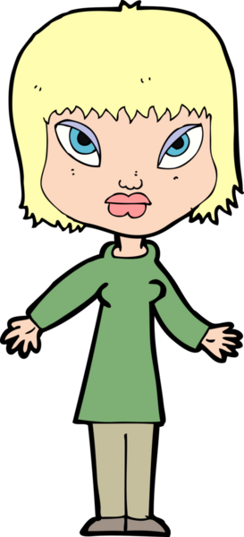 Bir insan tarafından çizilmiş açık kollu çizgi film kadını.