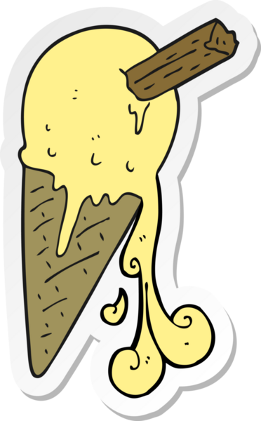 Bir insan tarafından çizilmiş dondurma külahının çıkartması.