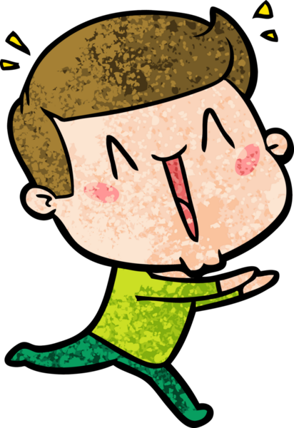 Bir insan tarafından çizilmiş heyecanlı bir çizgi film.