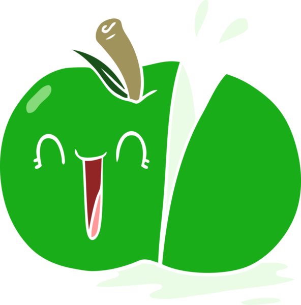 Bir insan tarafından çizilmiş mutlu düz renkli çizgi film.