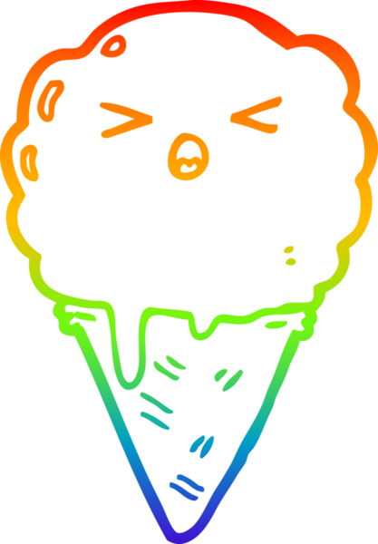 gökkuşağı gradyanı çizimi bir insan tarafından çizilmiş dondurma çizgi filmi