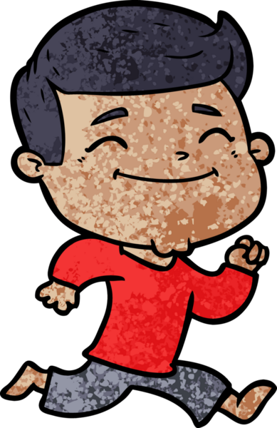 Bir insan tarafından çizilen mutlu çizgi film adamı.