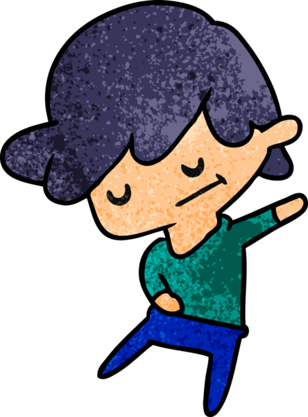 bir insan tarafından çizilmiş kawaii yakışıklı bir çocuğun desenli çizimi.