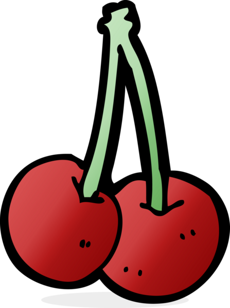 Bir insan tarafından çizilmiş kirazlar.