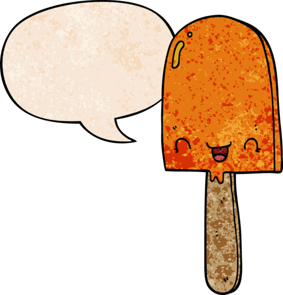 bir insan tarafından çizilmiş eski moda konuşma baloncuklu buz lolipopu.