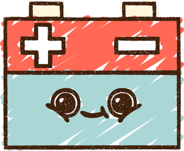 Bir insan tarafından çizilmiş pil tebeşiri.