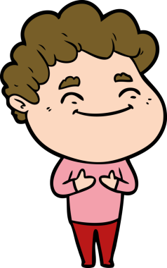 Bir insan tarafından çizilmiş çizgi film dostu bir adam.