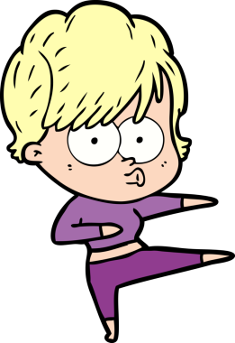 Bir insan tarafından çizilmiş karikatür kadın.