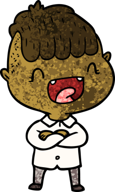 Bir insan tarafından çizilmiş mutlu çocuk çizgi filmi.