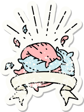 Bir insan tarafından çizilmiş eski bir dövme stili yastık yığını.