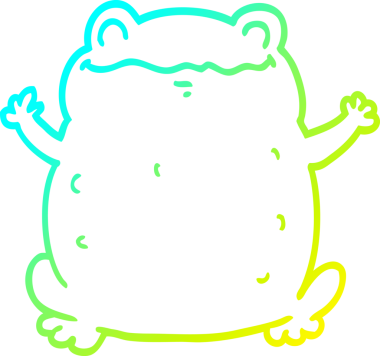 Bir insan tarafından çizilmiş soğuk çizgi karakurbağası çizimi.