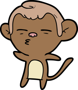 bir insan tarafından çizilmiş şüpheli maymun çizgi filmi