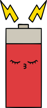 Bir insan tarafından çizilmiş güzel bir pil karikatürü.