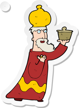 Bir insan tarafından çizilen üç bilge adamdan birinin çıkartması.