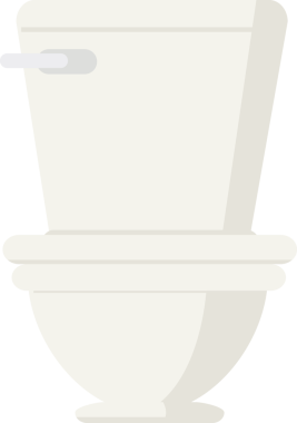 Bir insan tarafından çizilmiş bir tuvaletin düz renk çizimi