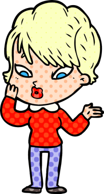 Bir insan tarafından çizilmiş karikatür kadın.