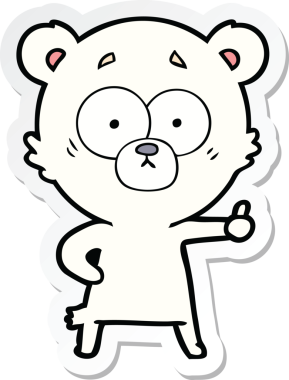 Bir insan tarafından çizilmiş gergin bir kutup ayısının çıkartması.