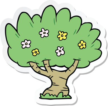 Bir insan tarafından çizilmiş karikatür ağacının çıkartması.