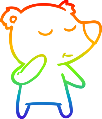 Bir insan tarafından çizilmiş bir kutup ayısının gökkuşağı gradyanı çizimi