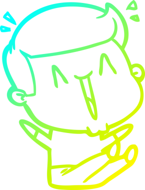 Bir insan tarafından çizilmiş mutlu bir adamın soğuk çizgi çizimi.