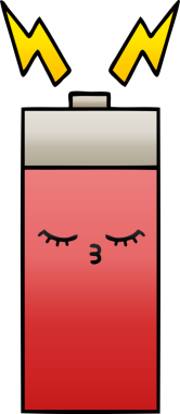 Bir insan tarafından çizilen bataryanın gölgelenmiş karikatürü