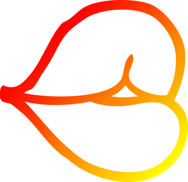 Bir insan tarafından çizilmiş mor dudakların sıcak çizgi çizimi